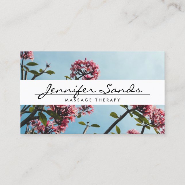 ELEGANT NAME with CHERRY BLOSSOMS II Business Card (Front)