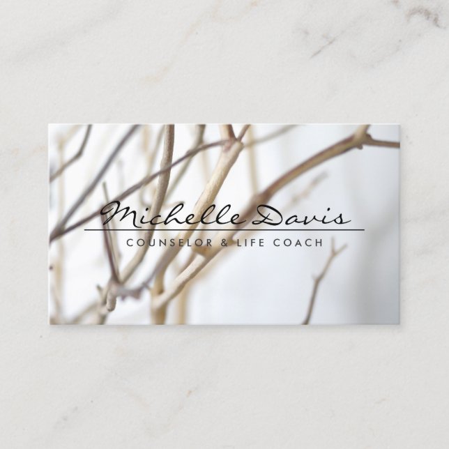 ELEGANT NAME with TREE BRANCHES Business Card (Front)