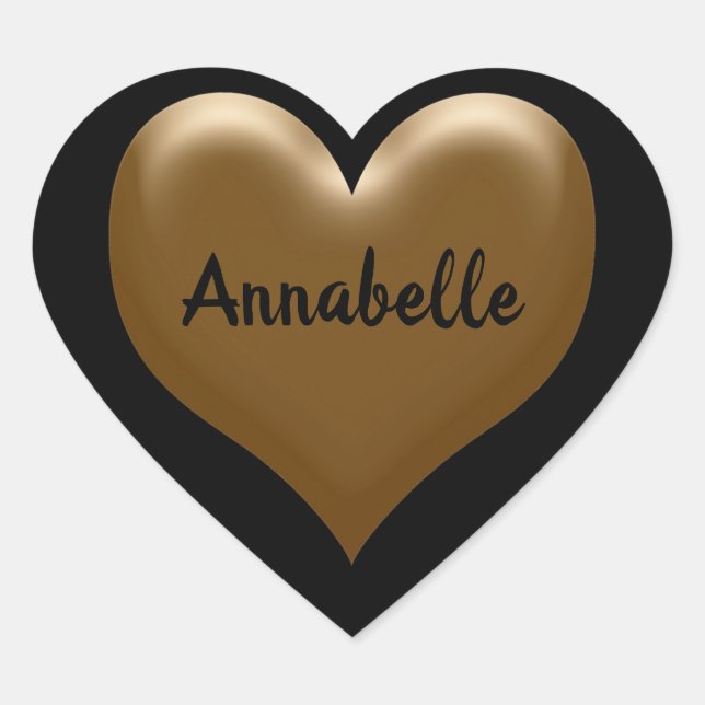 Elegant Named Heart of Gold Sticker (Front)