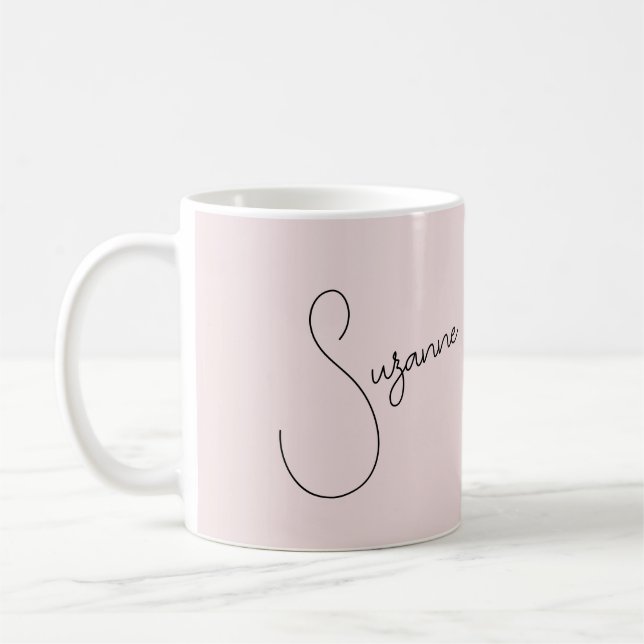 Elegant Named Rose Pink Mug (Left)