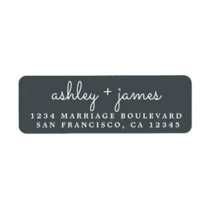 Elegant Names Black White Wedding Return Address