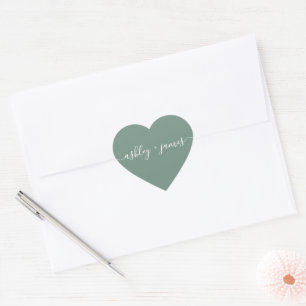 Elegant Names Dusty Green Wedding Seal