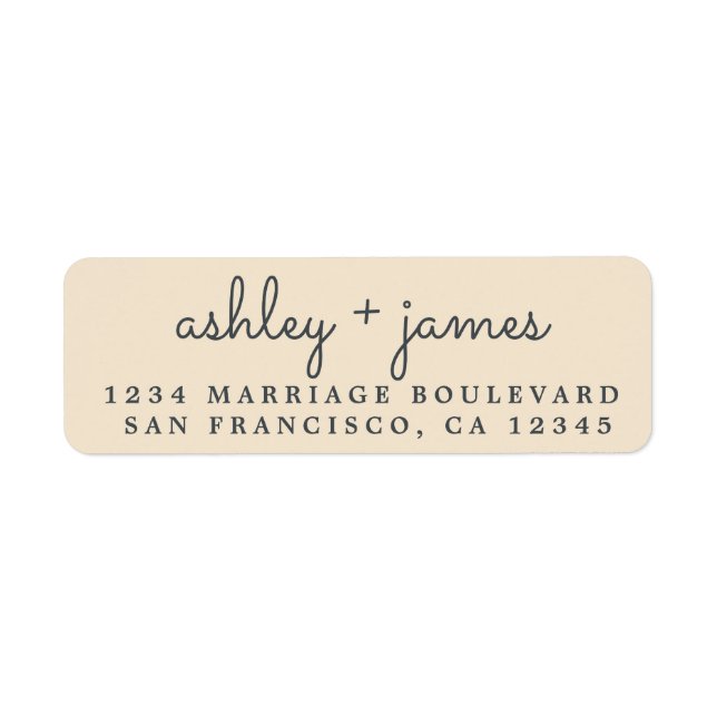 Elegant Names Ivory Wedding Return Address (Front)