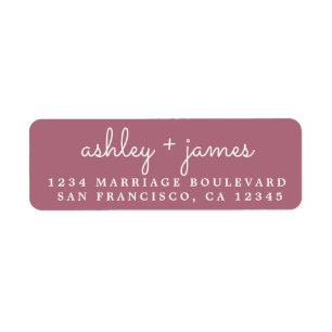 Elegant Names Purple Cassis Wedding Return Address