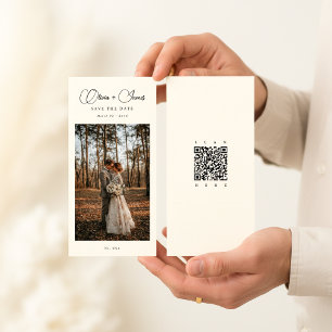 Elegant Names   Script Bookmark QR Code Save The Date