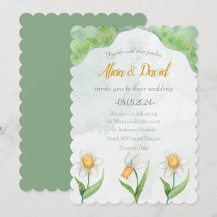 Elegant Narcissus Flower Wedding Invitation