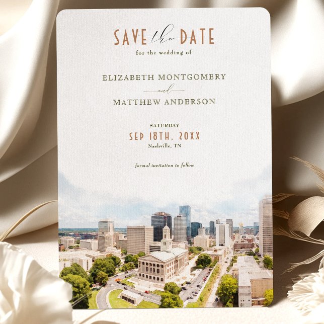 Elegant Nashville, Tennessee Save-the-Date Invitation (Creator Uploaded)