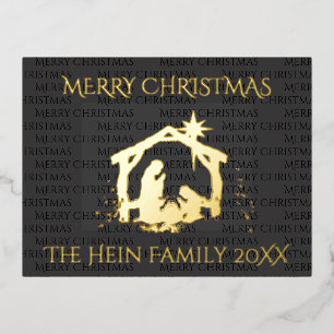 Elegant Nativity Gold Christmas Party Invitation