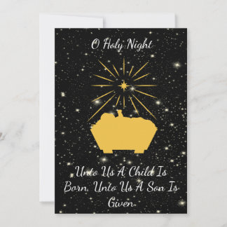 Elegant Nativity Scene Starry Night Christmas  Holiday Card