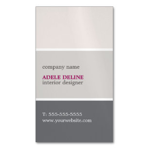 Elegant Natural Colour Stripes Interior Designer Magnetic Business Card