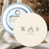 Elegant natural cream initial wedding couples