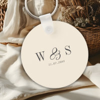 Elegant natural cream initial wedding couples