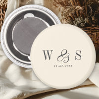 Elegant natural cream initial wedding couples