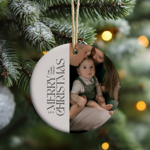 Elegant natural foliage modern minimal multi photo ceramic tree decoration