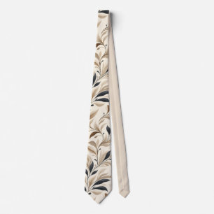 Elegant Natural Leaf Pattern Classic Tie