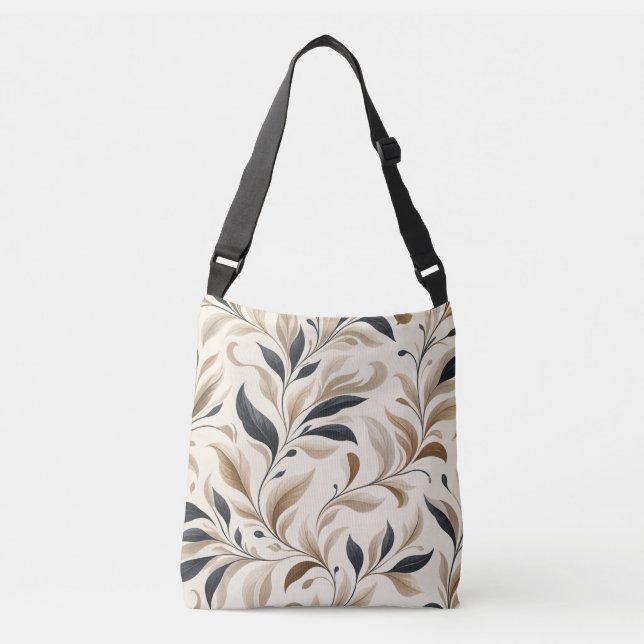 Elegant Natural Leaf Pattern Home Décor Crossbody Bag (Front)