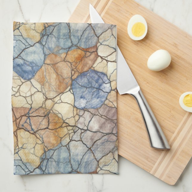 Elegant Natural Stone  Marble Pattern  Tea Towel (Quarter Fold)