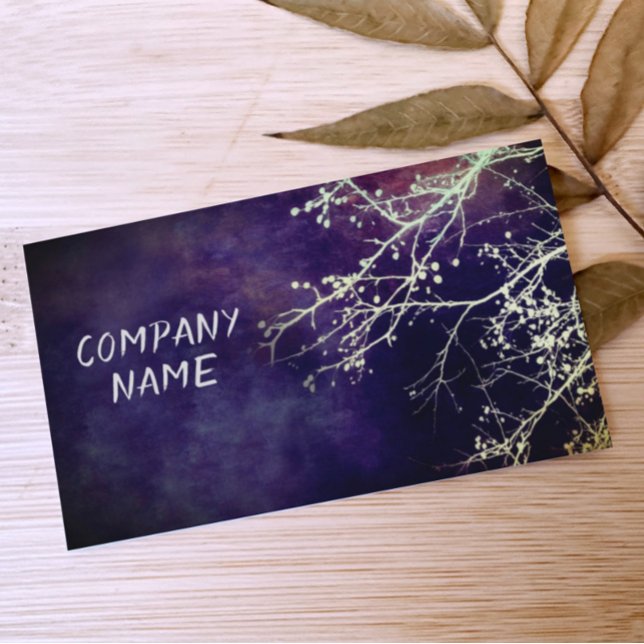 elegant nature art dark purple watercolor design business card (Creator Uploaded)