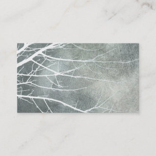 elegant nature art grey and white tree branches business card