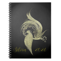 Elegant Nature Art on Black notebooks