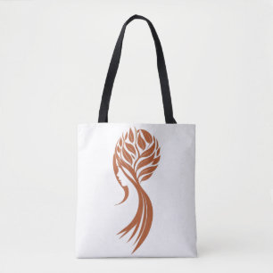 Elegant Nature-Inspired Feminine Art Design Tote Bag