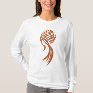Elegant Nature-Inspired Feminine Art Design Womens T-Shirt