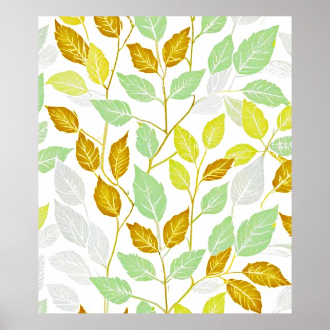 Elegant Nature-Inspired Leaf Design Poster (Front)