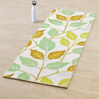 Elegant Nature-Inspired Leaf Design Yoga Mat