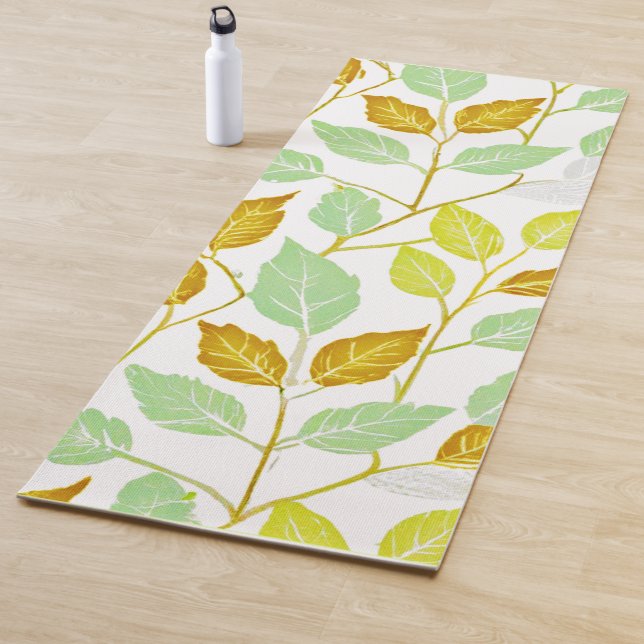Elegant Nature-Inspired Leaf Design Yoga Mat (In Situ)