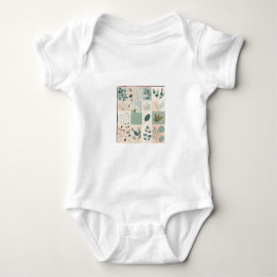 Elegant Nature Patchwork Baby Bodysuit