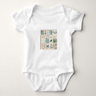 Elegant Nature Patchwork Baby Bodysuit