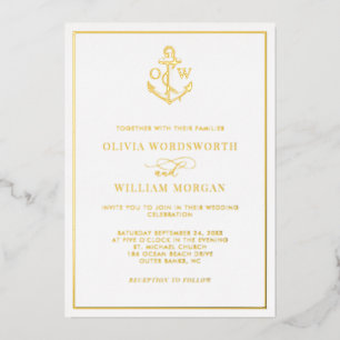Elegant Nautical Anchor Monogram Wedding All Gold 