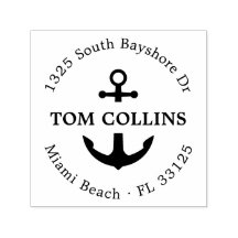 Elegant Nautical Anchor | Round Return Address