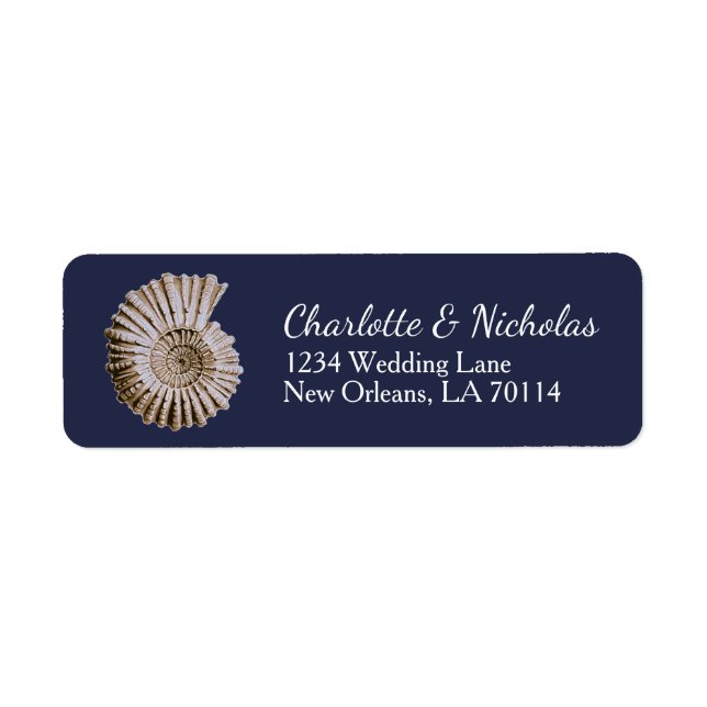 Elegant Nautical Beach Spiral Seashell Wedding (Front)