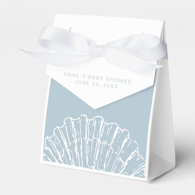 Elegant Nautical Clamshell Baby Shower Favour Box (Front Side)