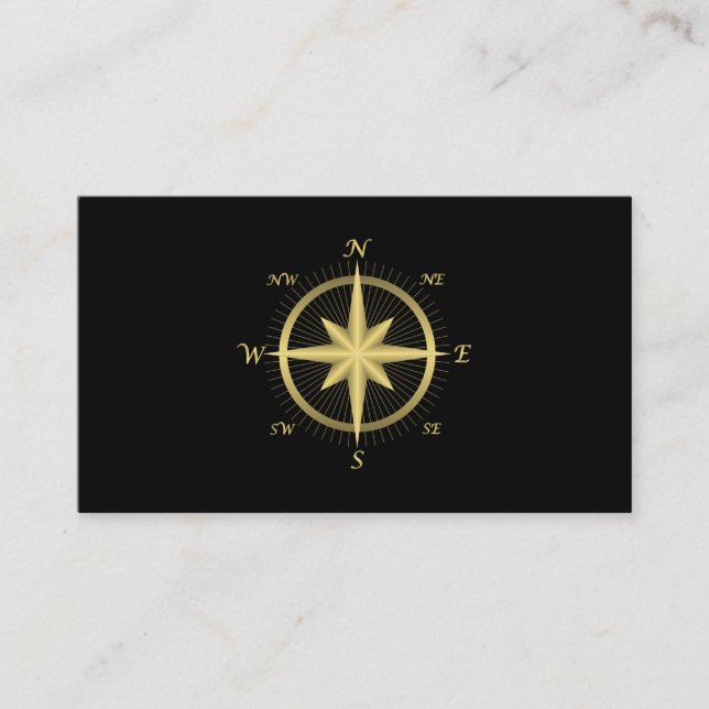 Elegant Nautical Compass  Business Card (Front)