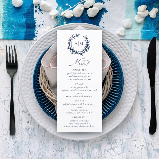 Elegant Nautical Coral Reef Wedding Menu (Creator Uploaded)