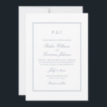 Elegant Nautical Dusty Blue Anchor Wedding Invitation<br><div class="desc">Quick and easy ordering! This elegant nautical dusty blue anchor wedding invitation features simple monogram initials, classic script typography and timeless all caps font with a thin line border. Dress it up with fancy corners or heavy paper. This elegant anchor invitation matches any of my Coastal Map Designs coastal save...</div>