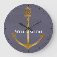 Elegant Nautical Gold Boat Anchor Monogram