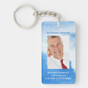 Elegant Nautical In Loving Memory Photo Memorial Key Ring