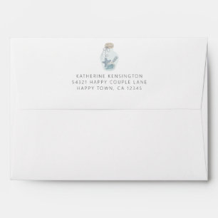 Elegant Nautical Seashell Modern Wedding Envelope