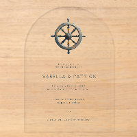 Elegant Nautical Ship Wheel Invitation