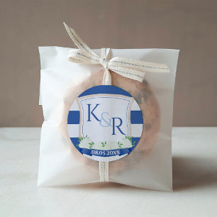 Elegant Nautical Ships Rope Wedding Crest Favour  Square Sticker