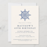 Elegant Nautical Ships Wheel Adult Birthday Party