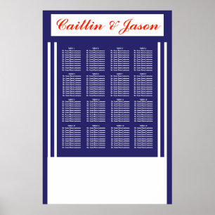 Elegant Nautical Wedding Navy Stripes Seat Chart