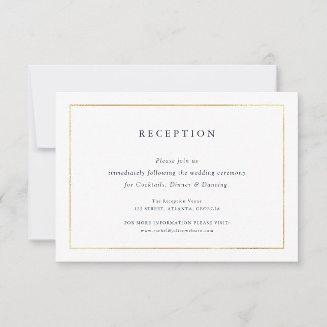 elegant nautical wedding reception card (Front)