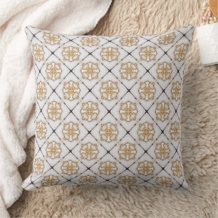 Elegant Nautical White Navy and Gold  Cushion