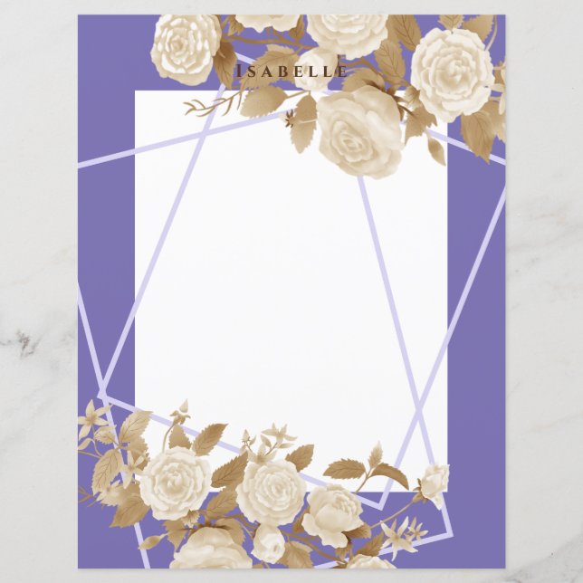 Elegant Nautral Rose Purple Paper Sheet (Front)