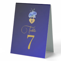 Elegant Navy and Burnt Orange | Gold Table Numbers
