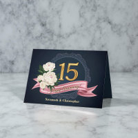 Elegant Navy and Gold 15th Wedding Anniversary